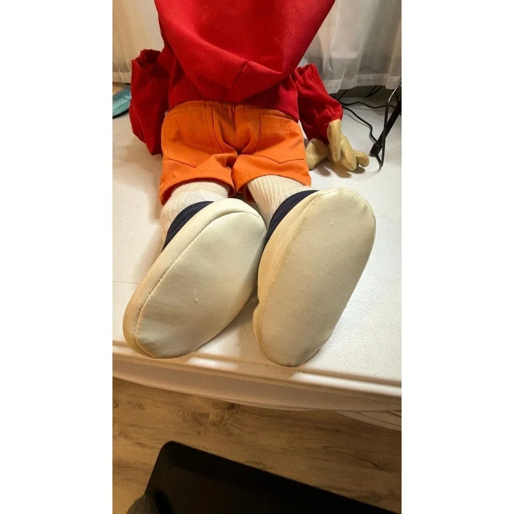 Vintage Boy‎ Hand Puppet Red Hooded Jacket Orange Shorts Full Body Character